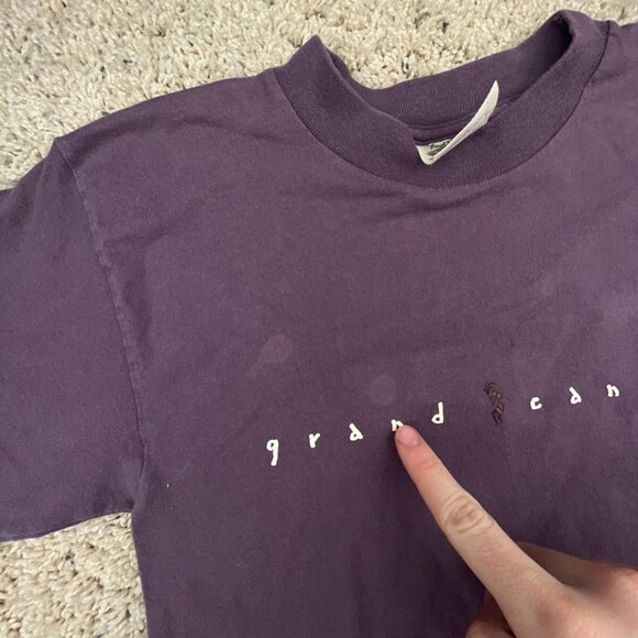 VTG 90s Grand Canyon Tee Shirt Fred Harvey USA Made Small Purple Short Sleeve - Picture 6 of 12